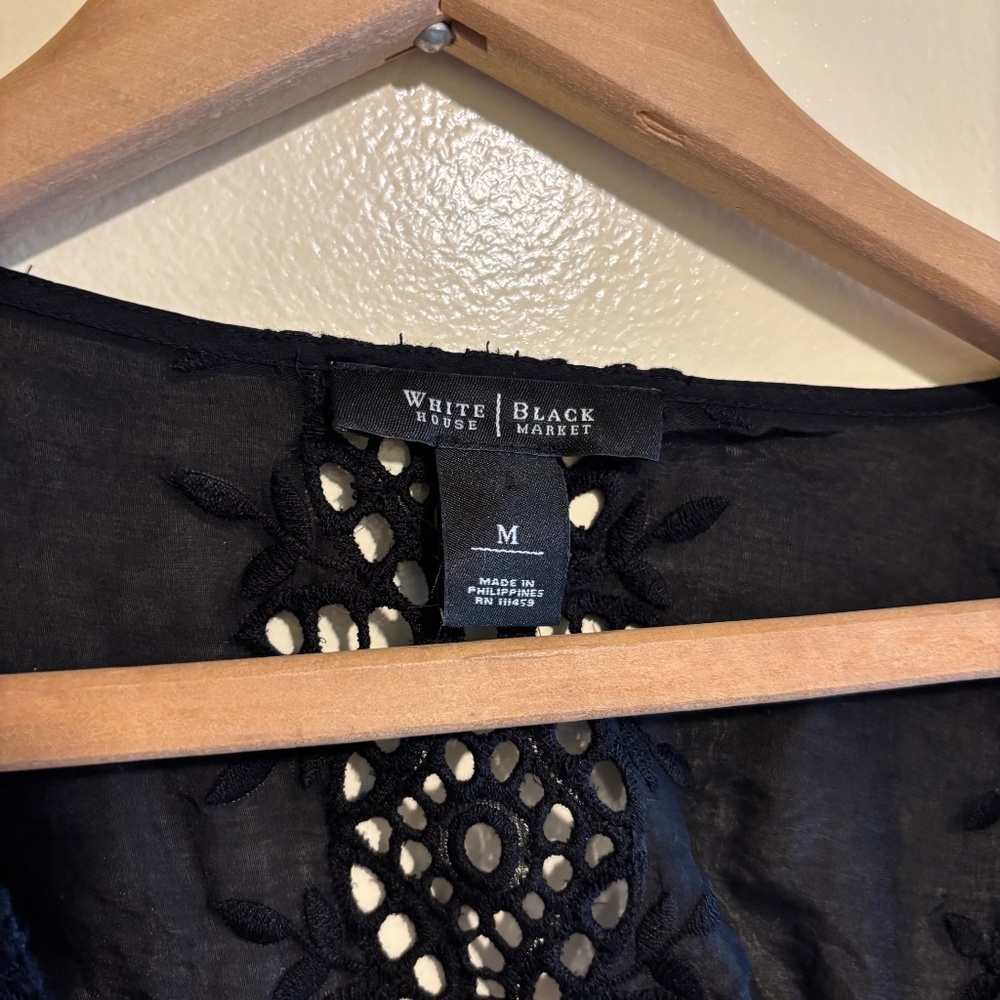 White House Black Market Embroidered Lace Top - Picture 5 of 8